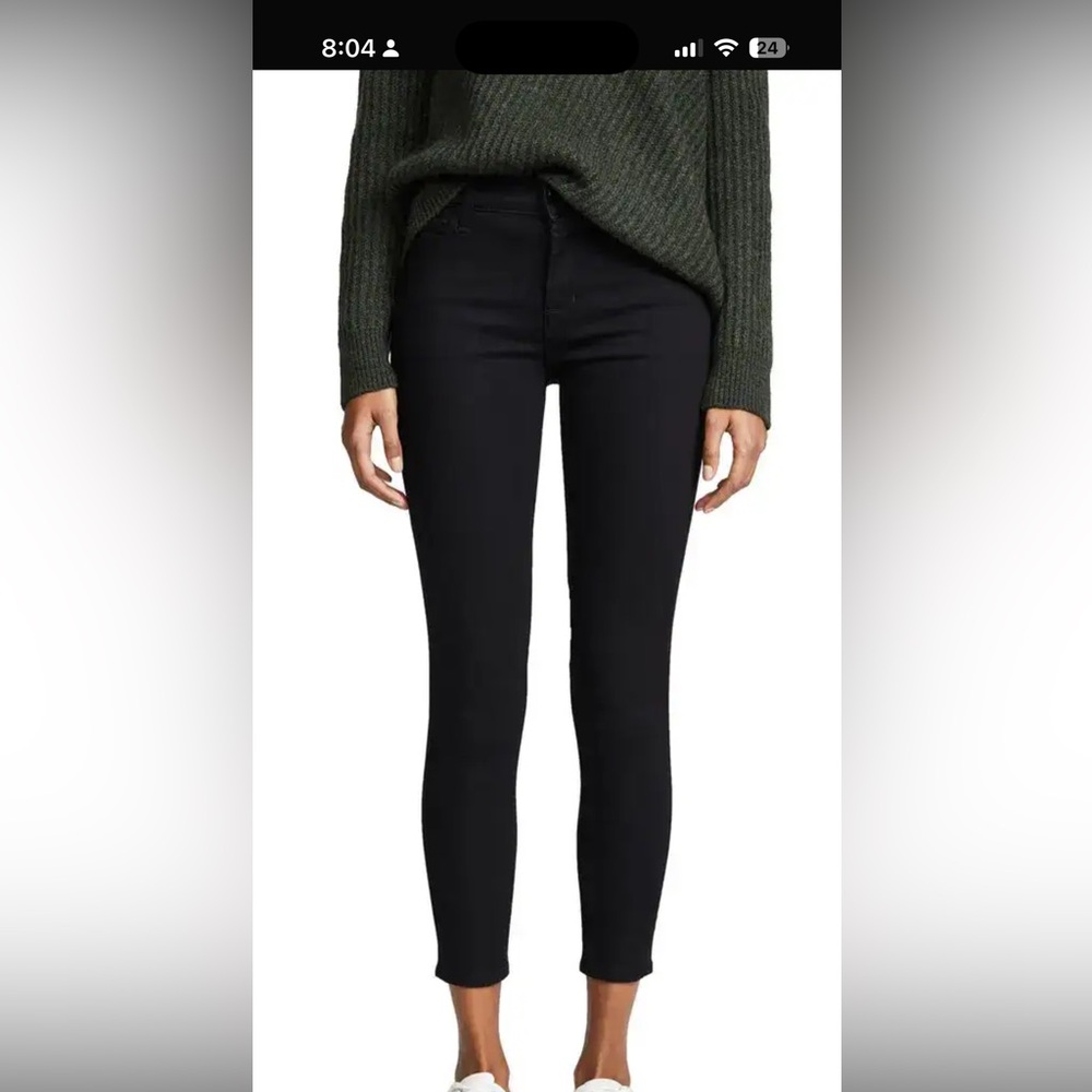 J Brand Women's Midrise Capri Skinny Crop jeans in Vanity black 26